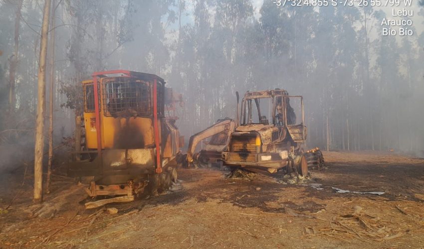 Ataque incendiario en Lebu causa daños y provoca incendio forestal